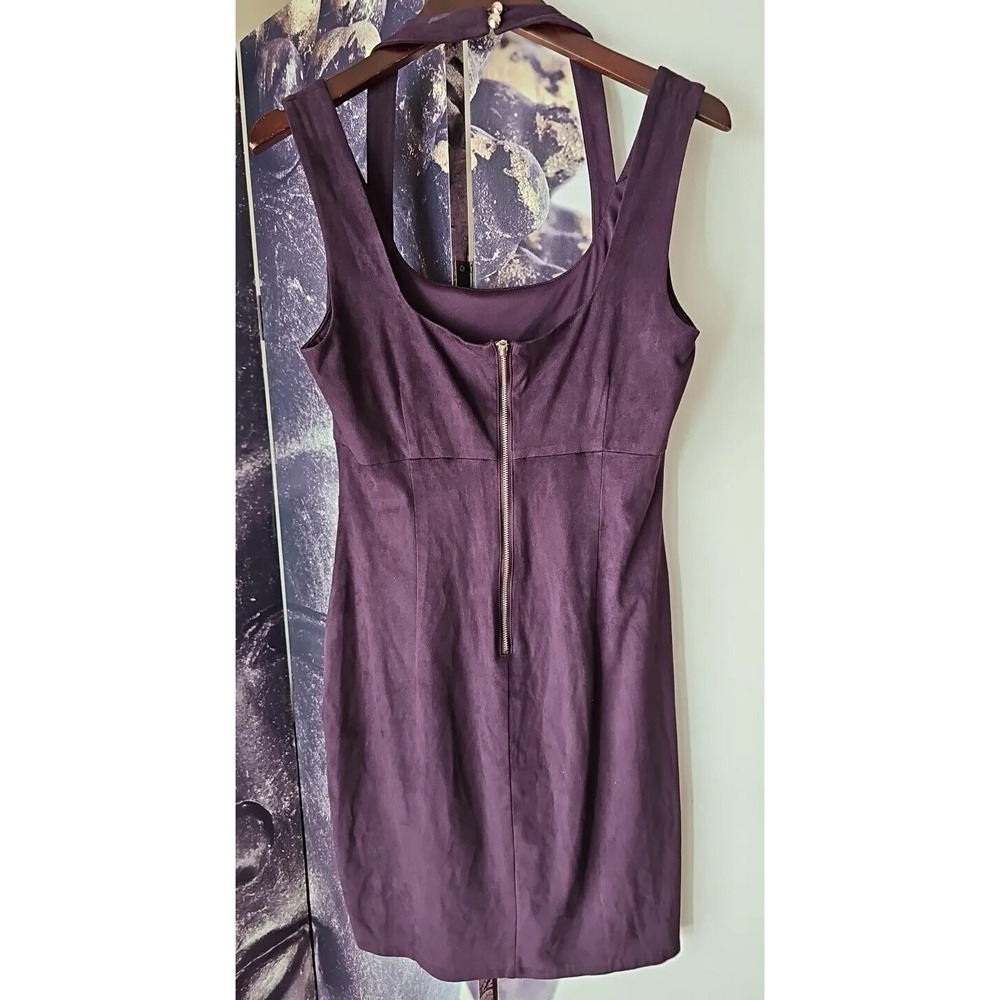 GUESS Women's Purple Sueded Sleeveless Scoop Neck Halter Strap‎ Dress Size 10 - Picture 4 of 9